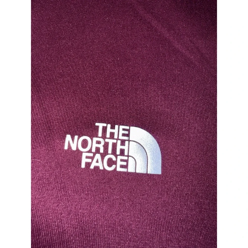 The North Face Men Pullover Large Quarter Zip Burgundy Long Sleeve Athletic Gym